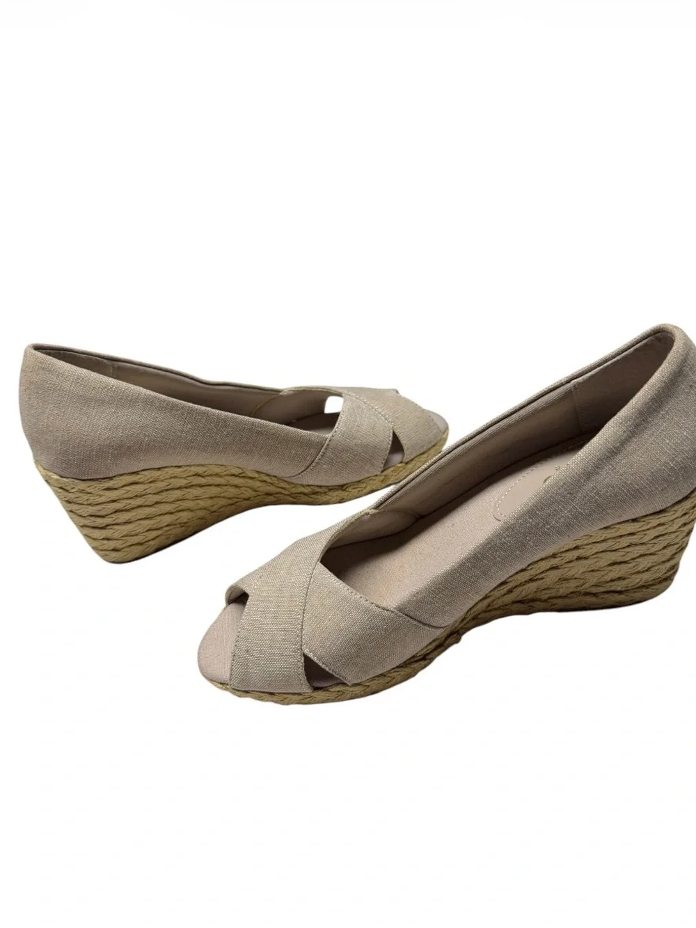 Chaps Peep-Toe Espadrille Wedge Heels
